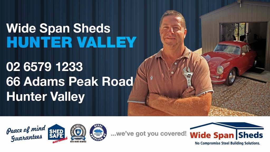 Wide Span Sheds Hunter Valley | 66 Adams Peak Rd, Broke NSW 2330, Australia | Phone: 0410 642 659