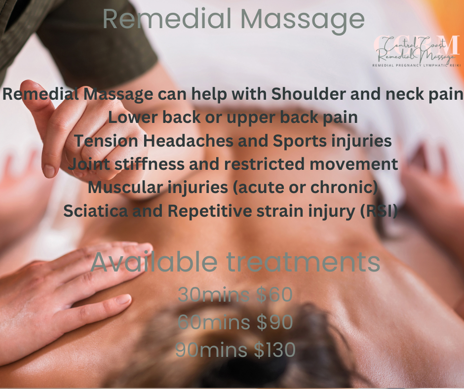 Central Coast Remedial Massage | 23 Manly Parade, The Entrance North NSW 2261, Australia | Phone: 0415 963 623
