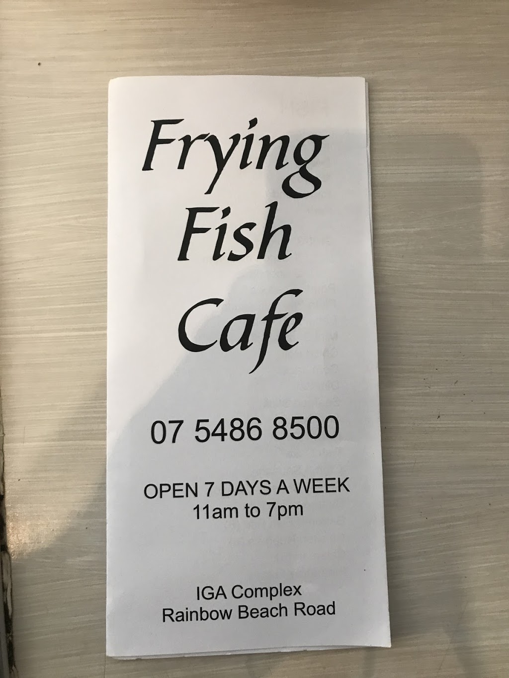 Frying Fish Cafe | unit 8/48 Rainbow Beach Rd, Rainbow Beach QLD 4581, Australia | Phone: (07) 5486 8500