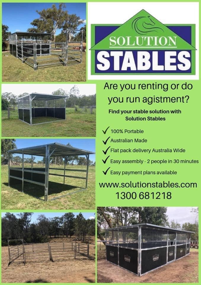 Solution Stables | 8 Stolzenberg St, Kingaroy QLD 4610, Australia | Phone: 1300 681 218