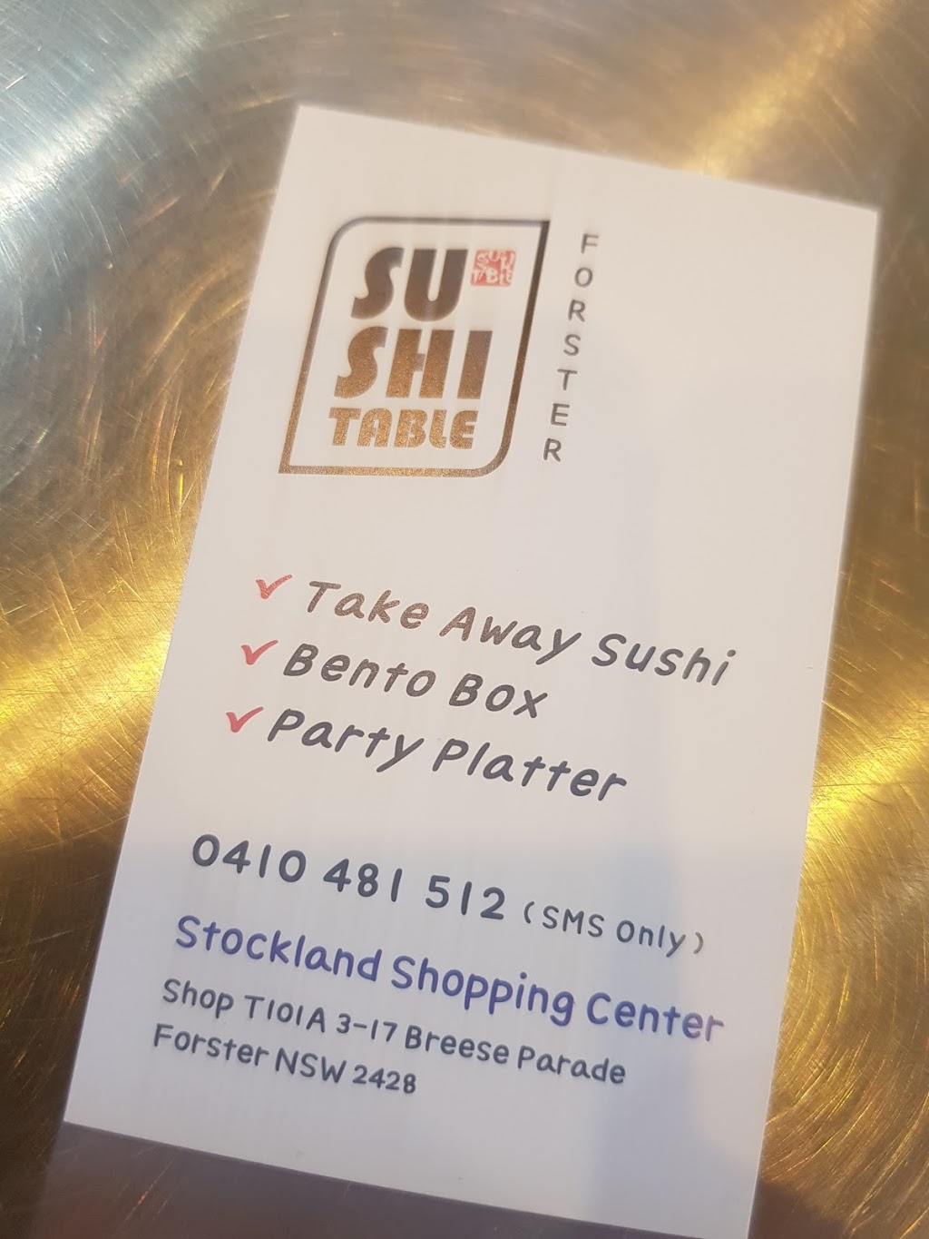 Sushi Table | restaurant | shop 101t/3-17 Breese Parade, Forster NSW 2428, Australia | 0410481512 OR +61 410 481 512