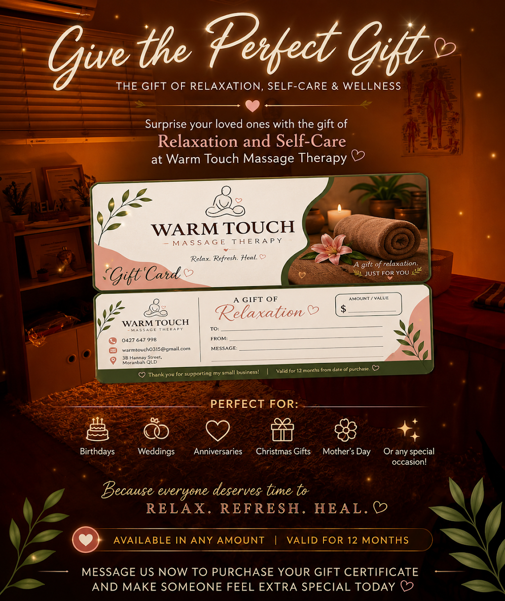 Warm touch massage therapy | 3 Hannay St, Moranbah QLD 4744, Australia | Phone: 0427 647 998