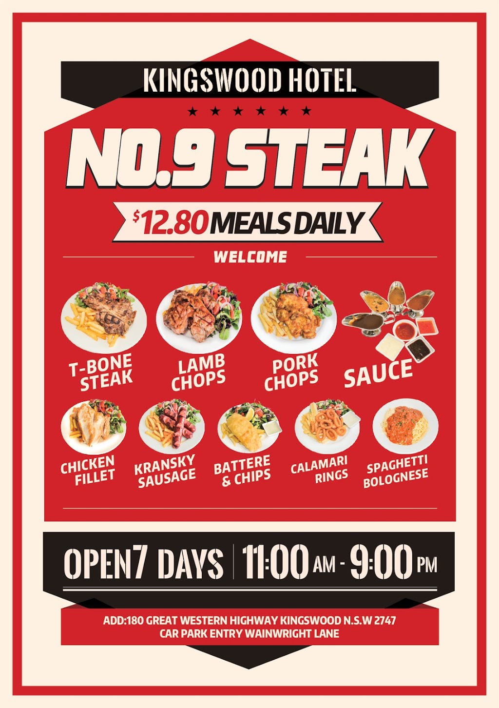 No.9 Steak | restaurant | 180 Great Western Hwy, Kingswood NSW 2747, Australia | 0434015057 OR +61 434 015 057