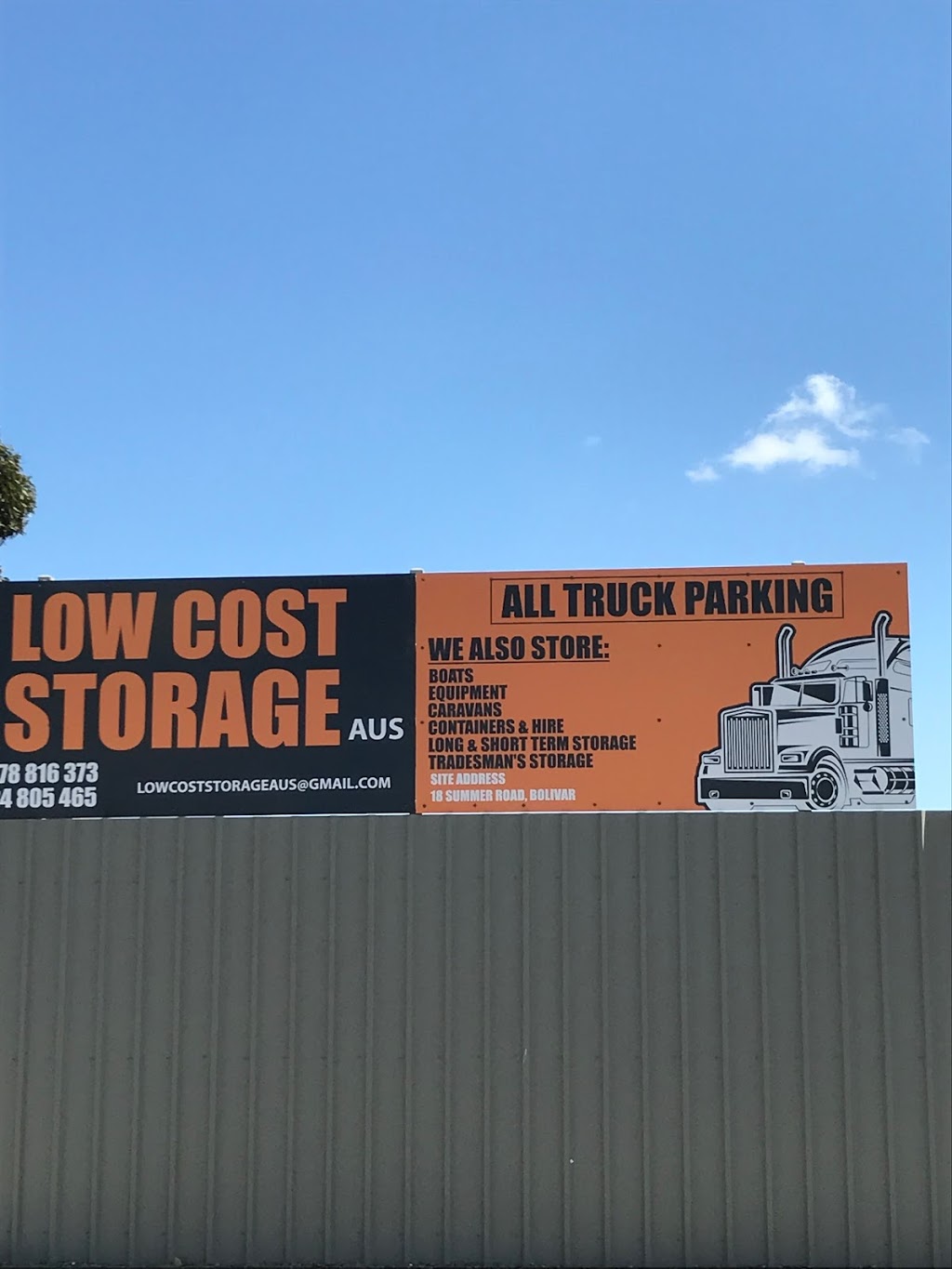 Low Cost Storage | storage | 18 Summer Rd, Bolivar SA 5110, Australia | 0424805465 OR +61 424 805 465