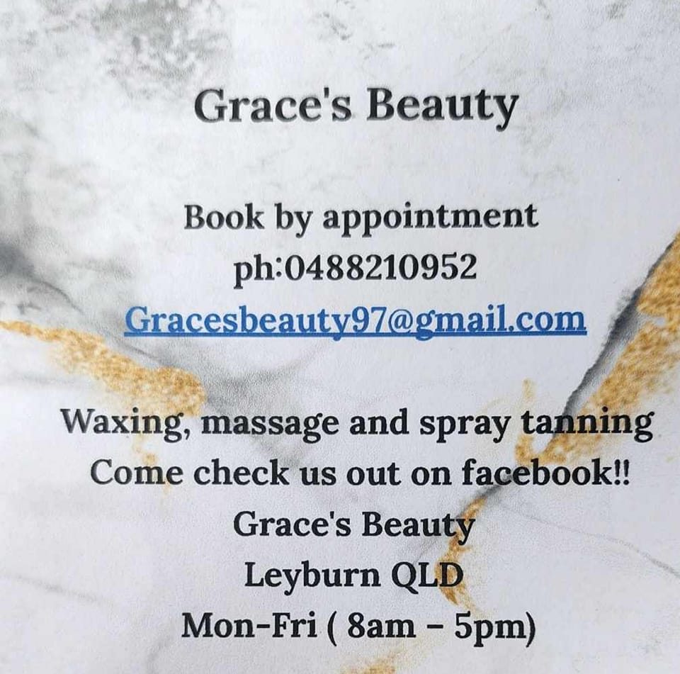 Graces Beauty | 10 Peter St, Leyburn QLD 4365, Australia | Phone: 0488 210 952