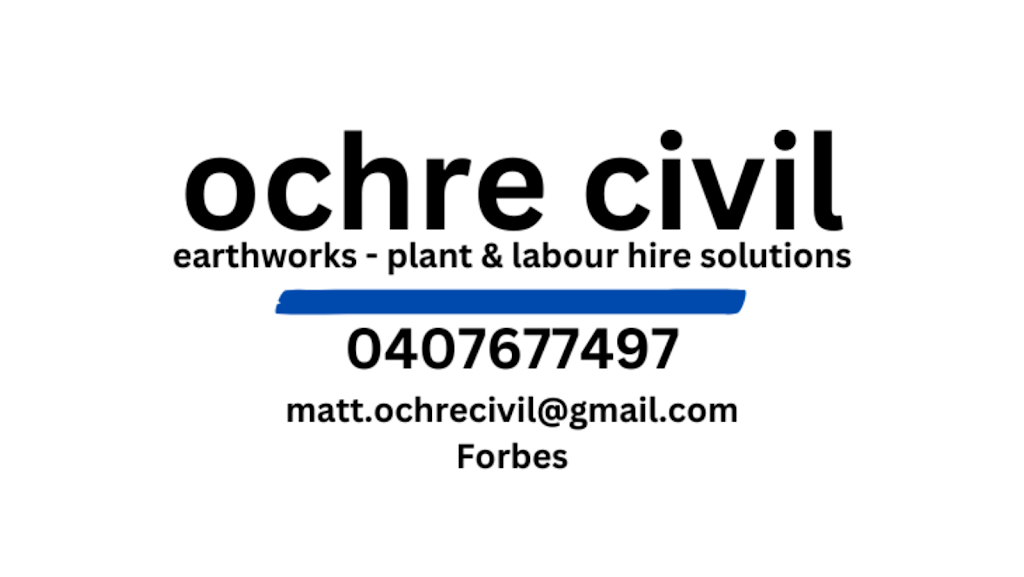 Ochre Civil | 57 Wirrinya Rd, Forbes NSW 2871, Australia | Phone: 0407 677 497