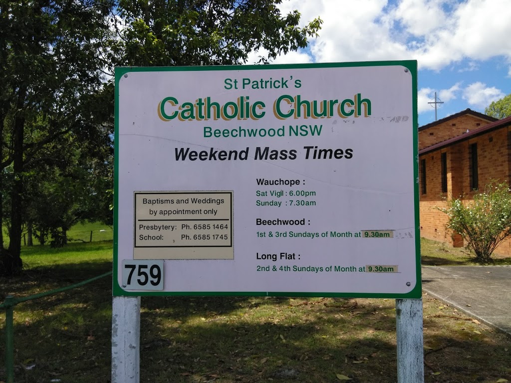 St Patricks Catholic Church | church | 759 Beechwood Rd, Beechwood NSW 2446, Australia | 0265851464 OR +61 2 6585 1464