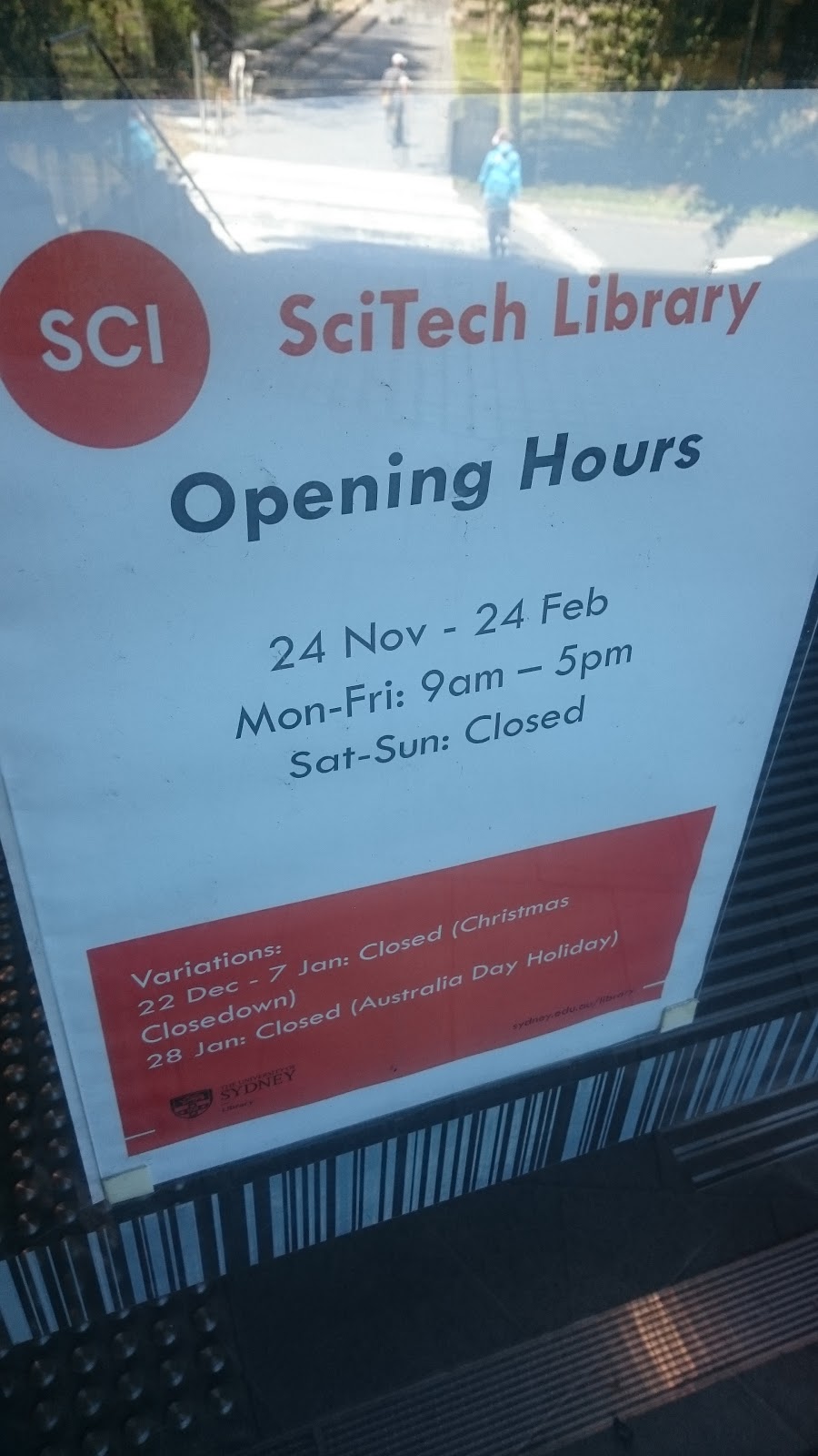 SciTech Library - The University of Sydney Library | Jane Foss Russell Building, G02/160 City Rd, Sydney NSW 2006, Australia | Phone: (02) 8627 8711