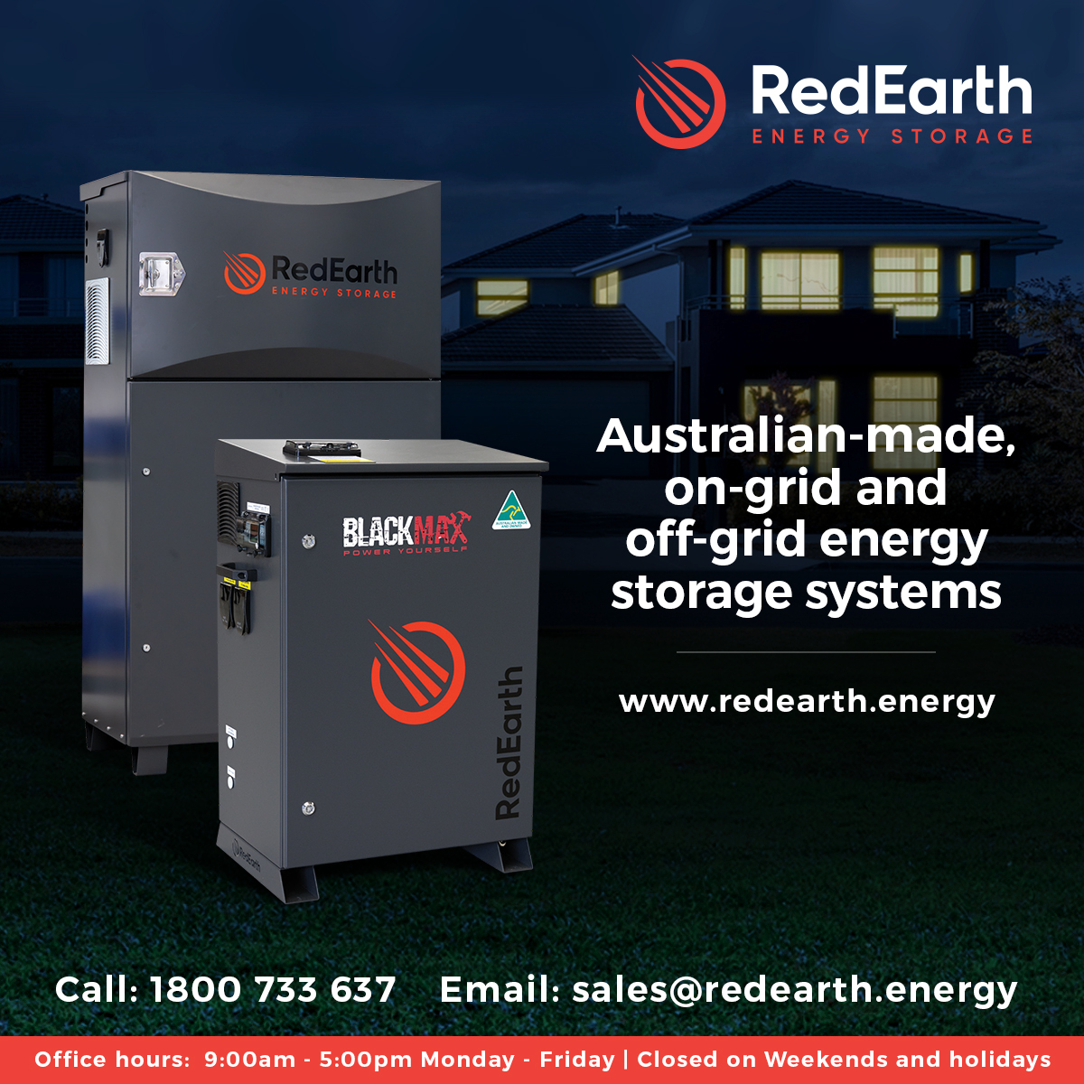 RedEarth Energy Storage | store | 15 Fienta Pl, Darra QLD 4076, Australia | 1800733637 OR +61 1800 733 637