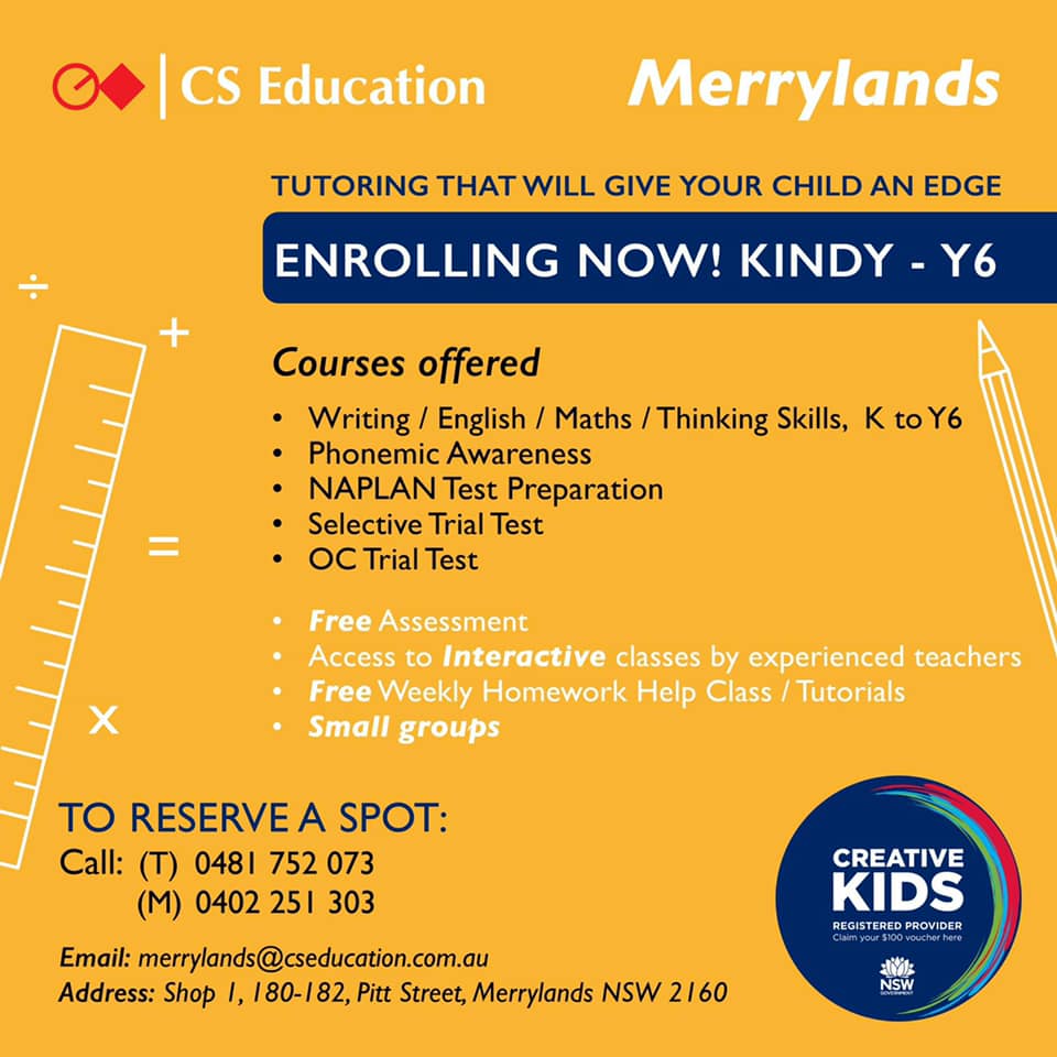 CS EDUCATION MERRYLANDS | shop 1/180-182 Pitt St, Merrylands NSW 2160, Australia | Phone: 0481 752 073
