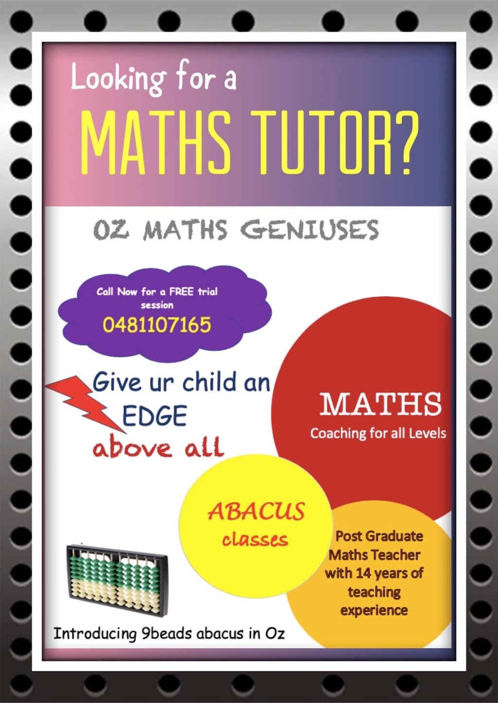 Oz Maths Geniuses | 12 Atticus Glade, Schofields NSW 2762, Australia | Phone: 0481 107 165