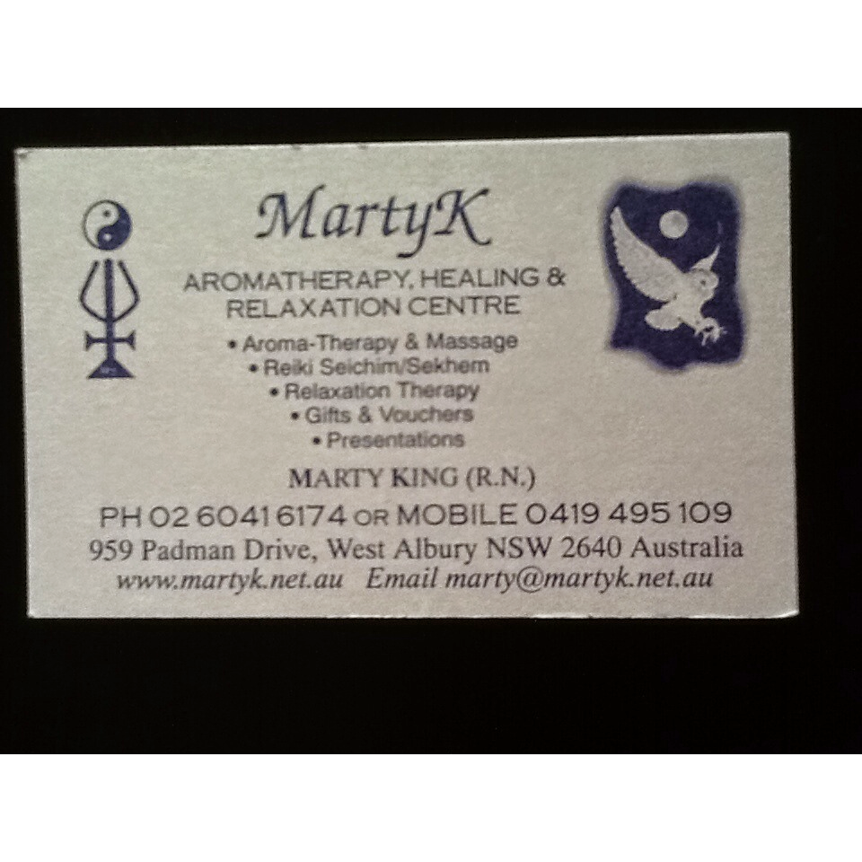 MartyK - Aromatherapy, Healing & Relaxation Centre | health | 959 Padman Dr, Albury NSW 2640, Australia | 0419495109 OR +61 419 495 109