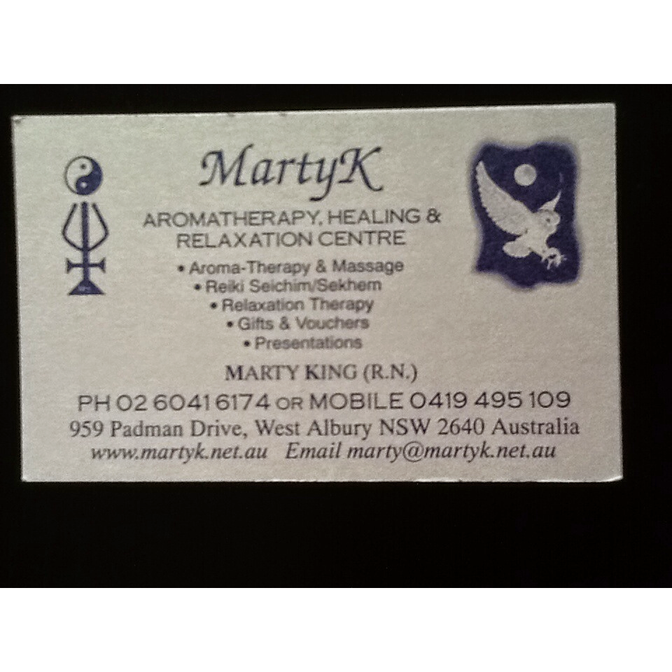 MartyK - Aromatherapy, Healing & Relaxation Centre | 959 Padman Dr, Albury NSW 2640, Australia | Phone: 0419 495 109