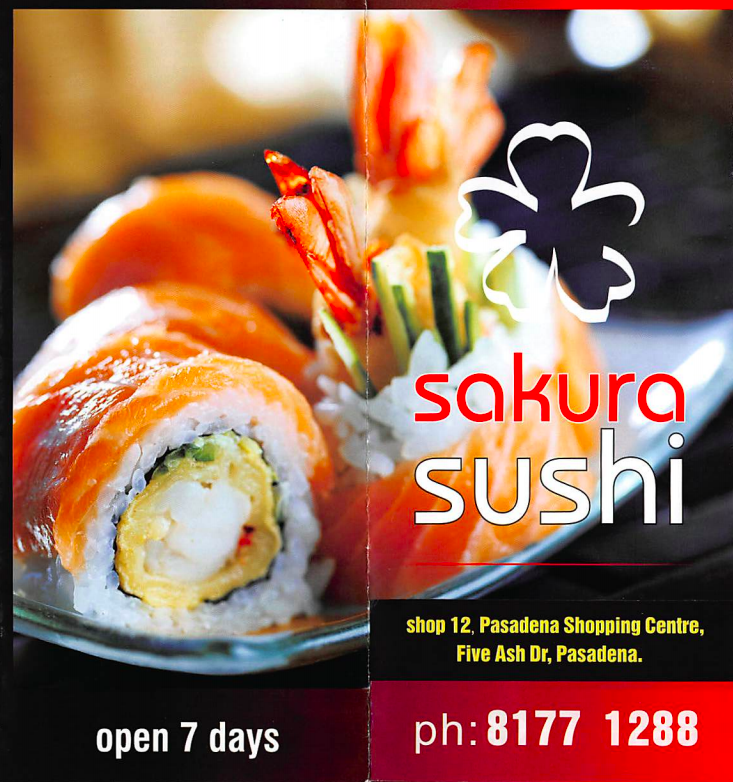 Sakura Sushi Pasadena | restaurant | Shop 12, Pasadena Shopping centre, Five Ash Dr., Pasadena SA 5042, Australia | 0881771288 OR +61 8 8177 1288