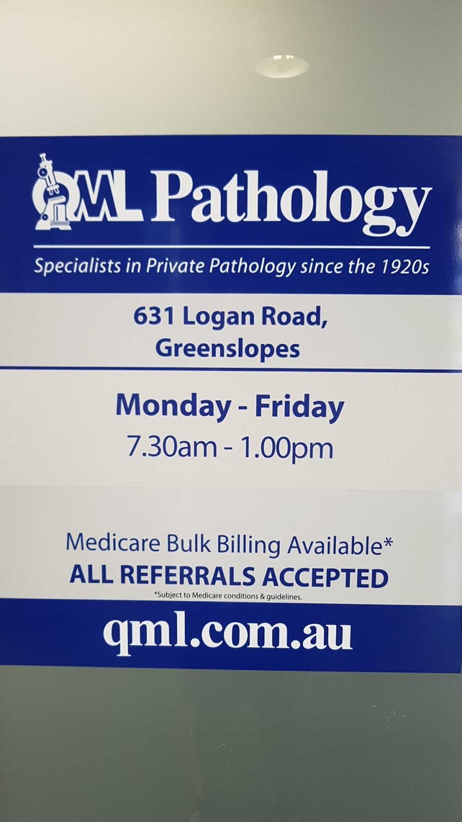 QML Pathology | doctor | Darin Professional Centre, 2/633 Logan Rd, Greenslopes QLD 4120, Australia | 0738472443 OR +61 7 3847 2443