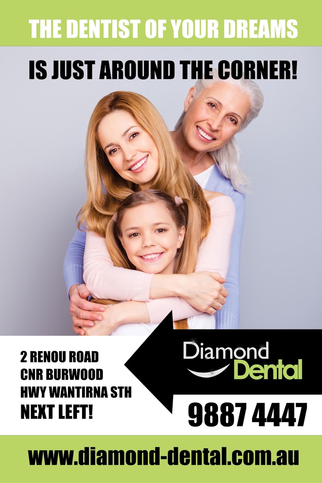 Diamond Dental | dentist | 2 Renou Rd, Wantirna South VIC 3152, Australia | 0398874447 OR +61 3 9887 4447