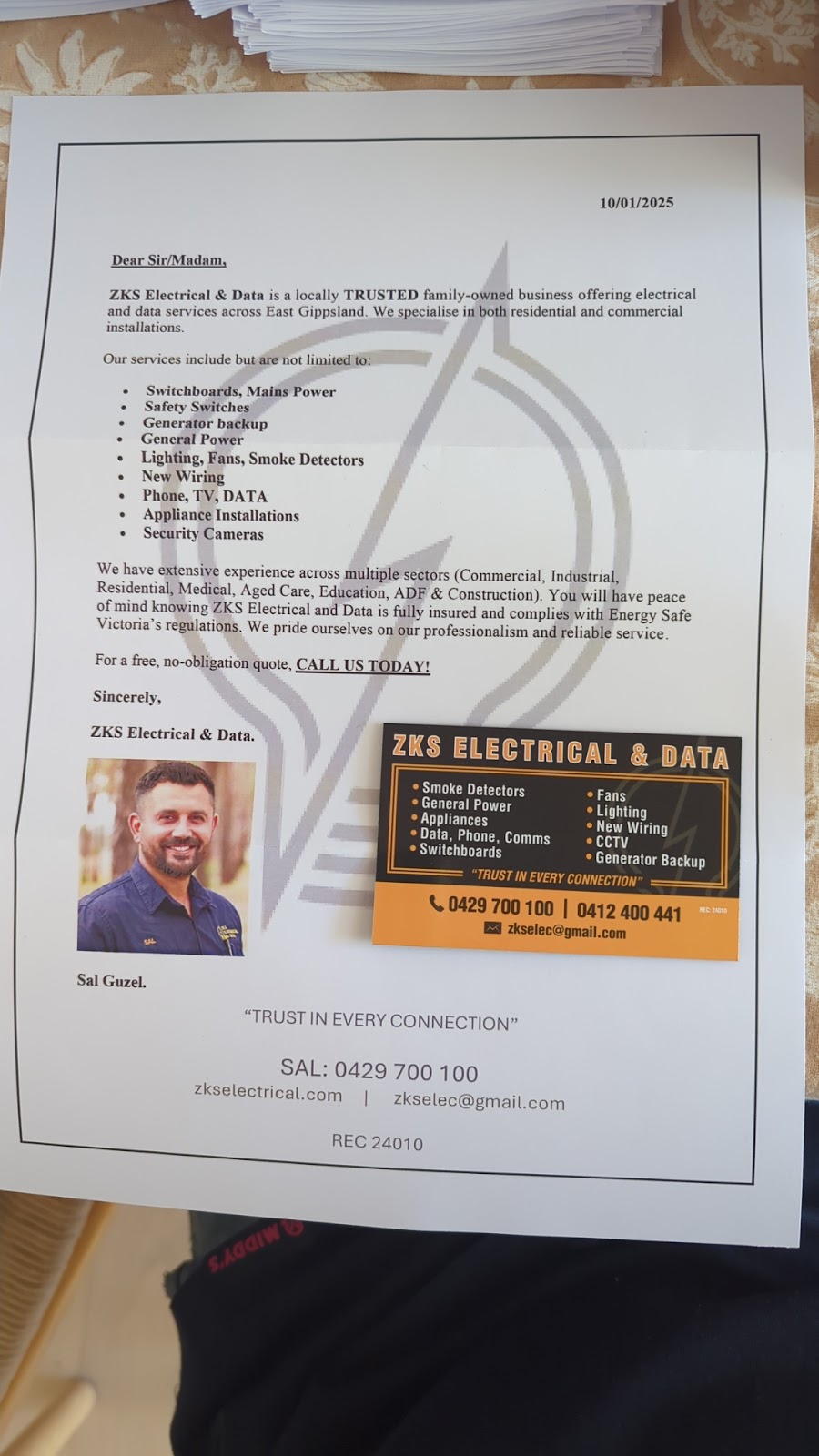 ZKS Electrical & Data | 25 Windsor Dr, Sarsfield VIC 3875, Australia | Phone: 0429 700 100