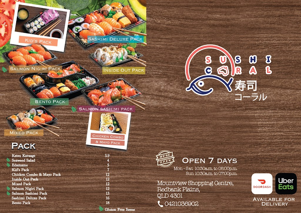 Sushi Coral | restaurant | Shop 4 /171/193 School Rd, Redbank Plains QLD 4301, Australia | 0421036902 OR +61 421 036 902