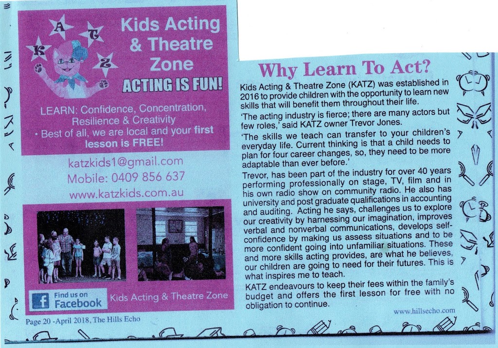 Kids Acting & Theatre Zone (KATZ) | university | 27 Taltarni Circuit, Mitchelton QLD 4053, Australia | 0409856637 OR +61 409 856 637