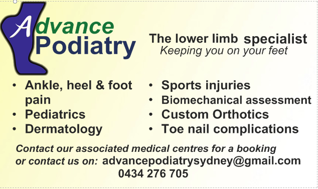 Advance Podiatry | doctor | 2 Davidson Rd, Menai NSW 2234, Australia | 0295434051 OR +61 2 9543 4051