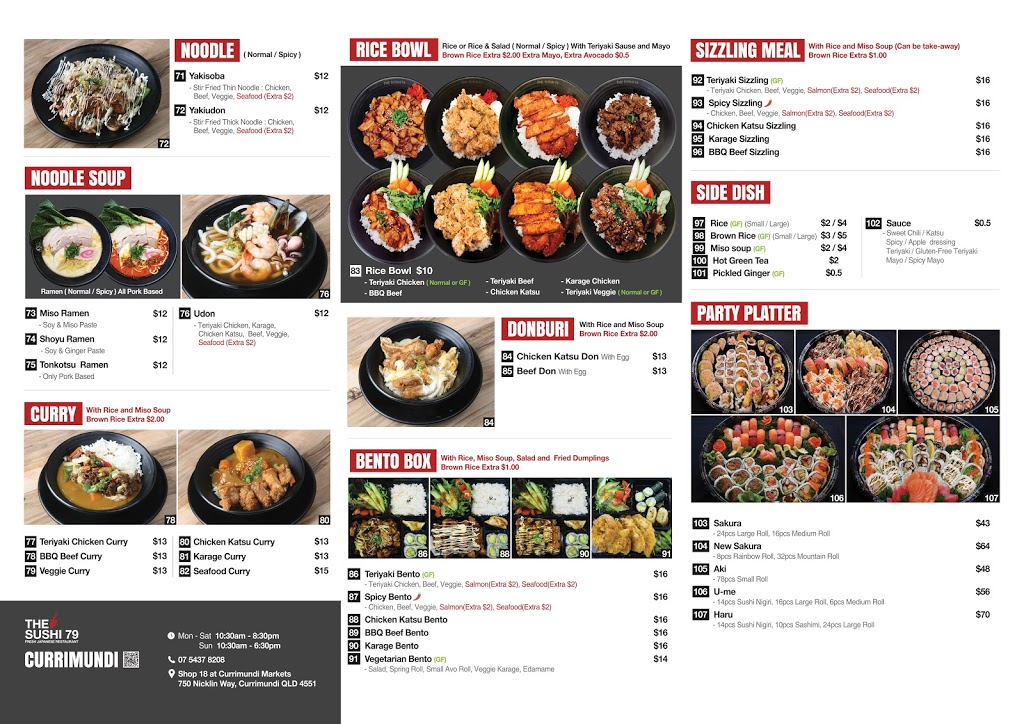 The Sushi 79 | restaurant | Shop 18 / Nicklin Way & Bellara Dr at Currimundi Markets, Currimundi QLD 4551, Australia | 0754378208 OR +61 7 5437 8208