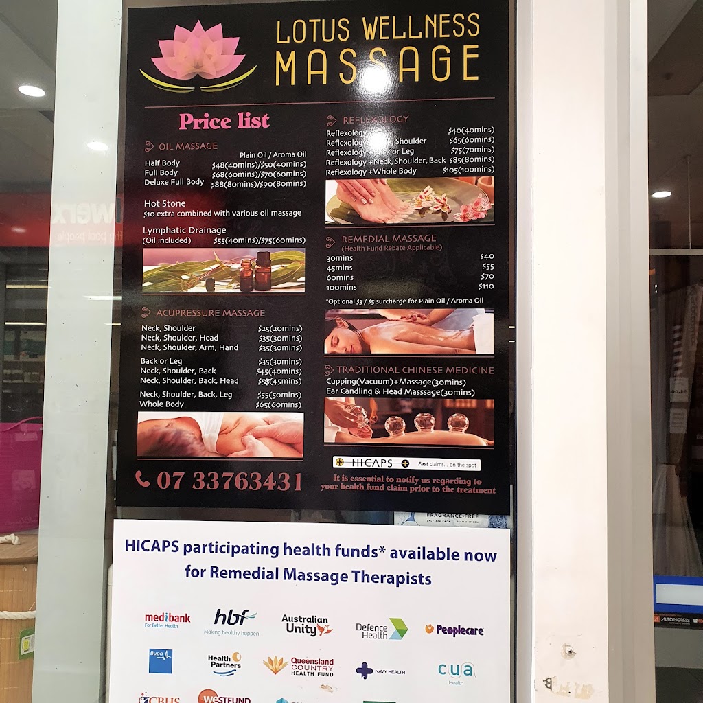 Lotus Wellness Massage |  | Shop 14A, Park Village Shopping Centre, 90 Horizon Dr, Middle Park QLD 4074, Australia | 0733763431 OR +61 7 3376 3431