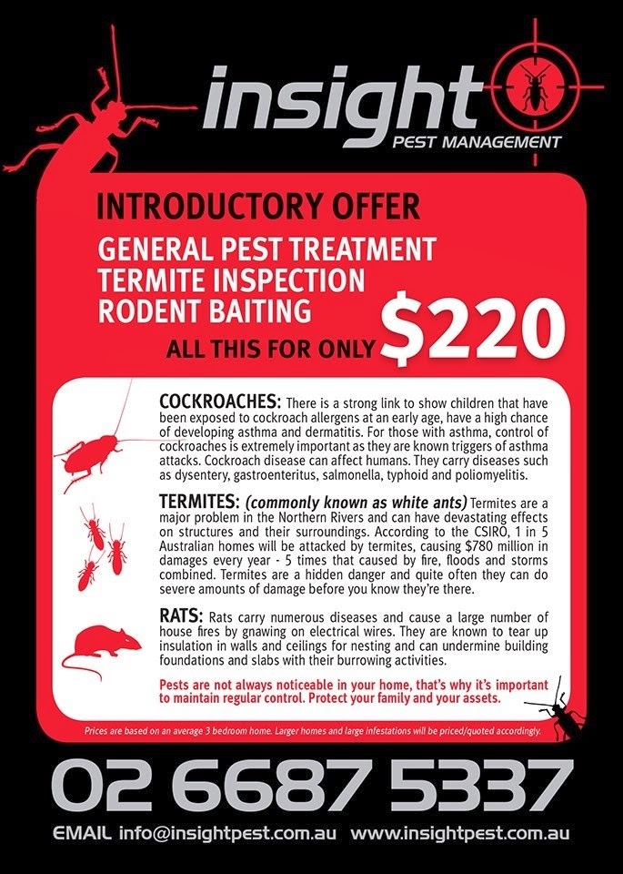 Insight Pest Management | home goods store | 3 Survey St, Lennox Head NSW 2478, Australia | 0266875337 OR +61 2 6687 5337