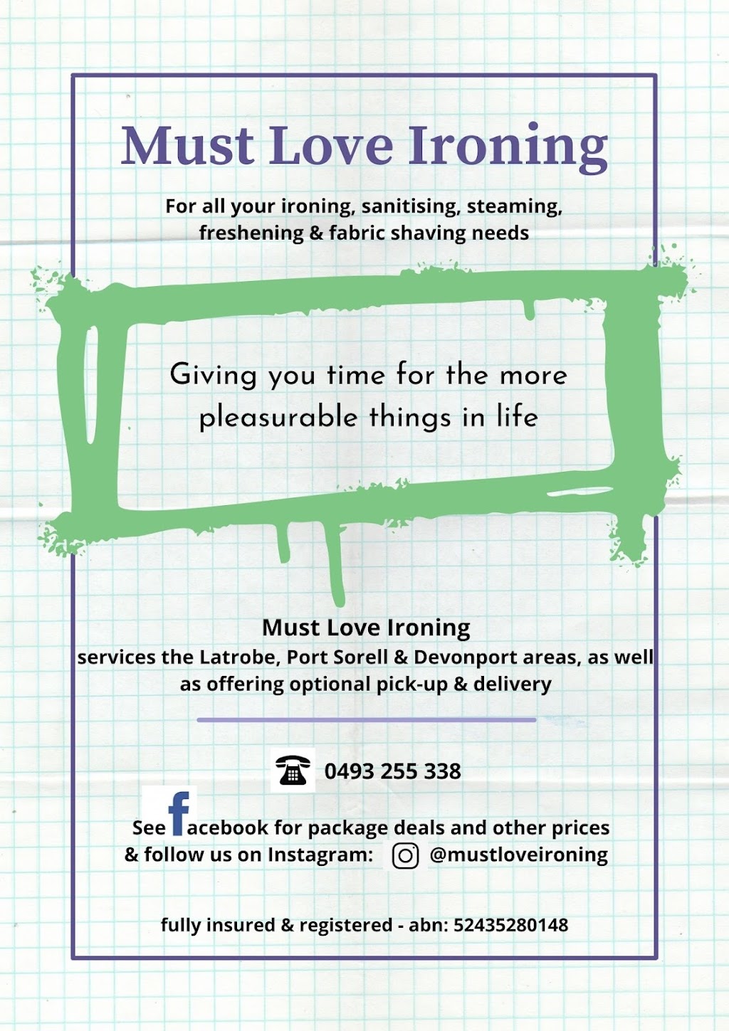 Must Love Ironing | laundry | 369 Moriarty Rd, Latrobe TAS 7307, Australia | 0493255338 OR +61 493 255 338