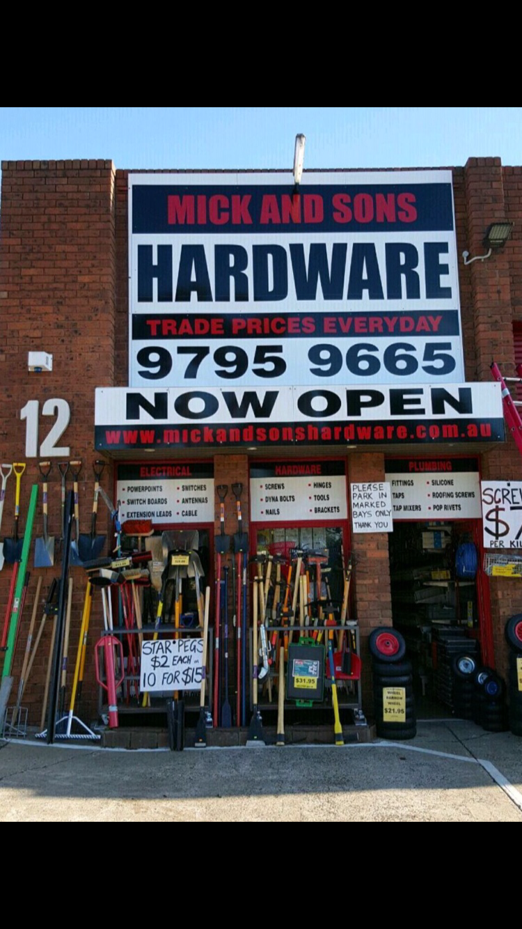MICK AND SONS HARDWARE | hardware store | 3/10-12 Elonera Rd, Noble Park VIC 3174, Australia | 0397959665 OR +61 3 9795 9665
