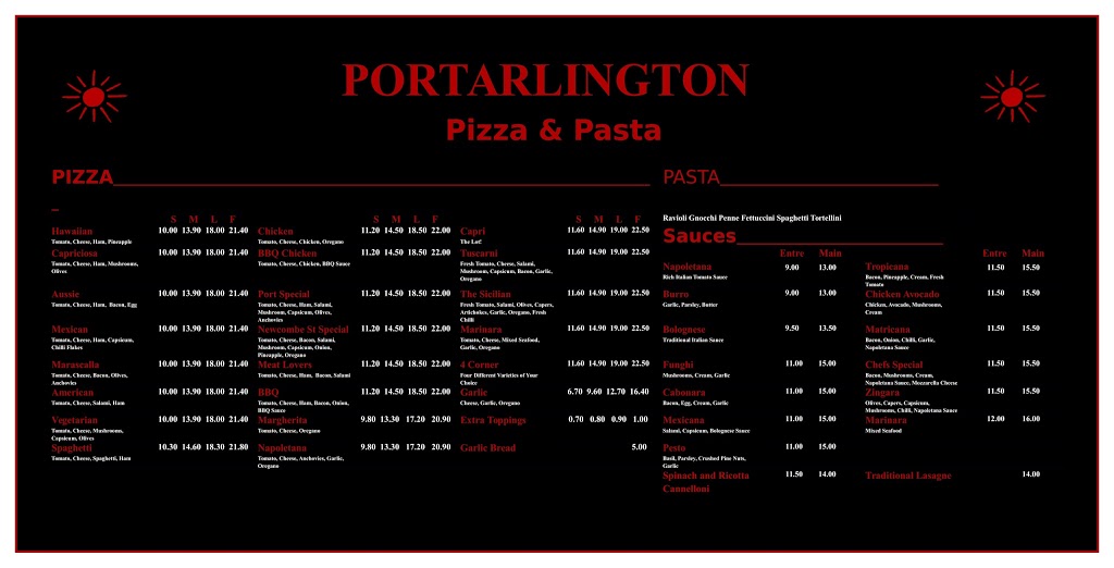 Portarlington Pizza & Pasta | restaurant | 70 Newcombe St, Portarlington VIC 3223, Australia | 0352593166 OR +61 3 5259 3166