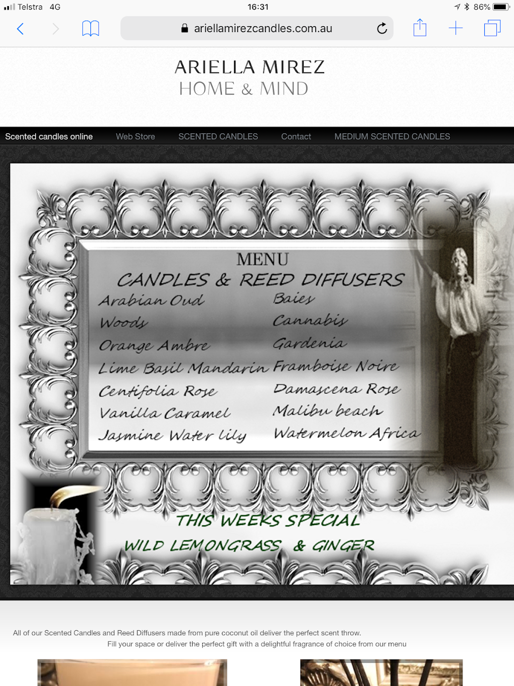 Ariella mirez candles | 5 Hopetoun St, Moonee Ponds VIC 3039, Australia | Phone: 0414 744 819