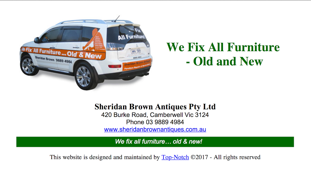 Sheridan Brown Antiques Pty Ltd. | home goods store | 420 Burke Rd, Camberwell VIC 3124, Australia | 0398894984 OR +61 3 9889 4984