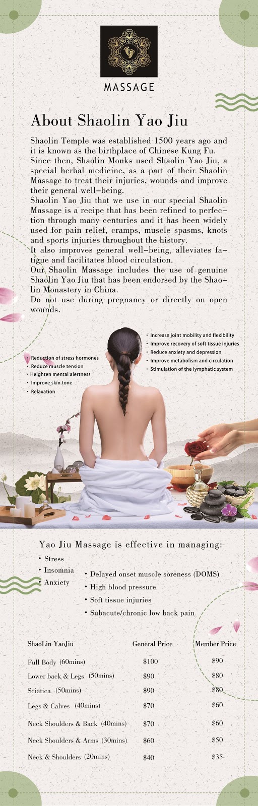 Shaolin Massage | Shop 2054/1239 Nepean Hwy, Cheltenham VIC 3192, Australia | Phone: (03) 9583 9906