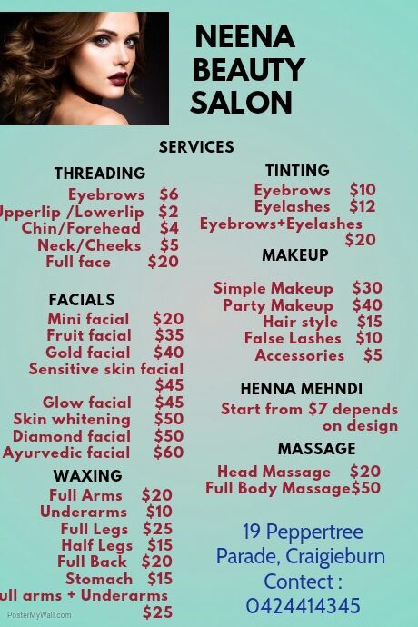 Neena Beauty Salon | beauty salon | 4 Naroon Dr, Kalkallo VIC 3064, Australia | 0424414345 OR +61 424 414 345