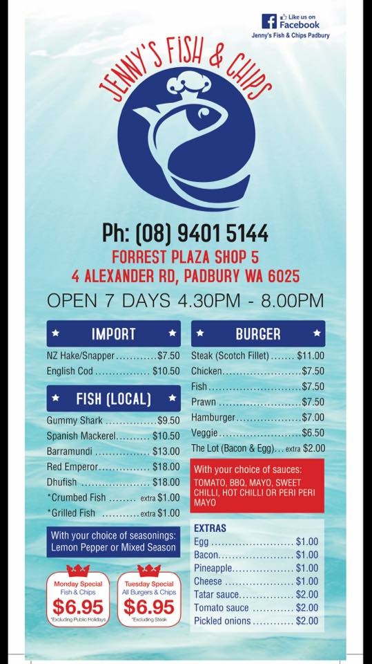 Forrest Plazas Fish And Chips | restaurant | 4 Alexander Rd, Padbury WA 6025, Australia | 0894015144 OR +61 8 9401 5144