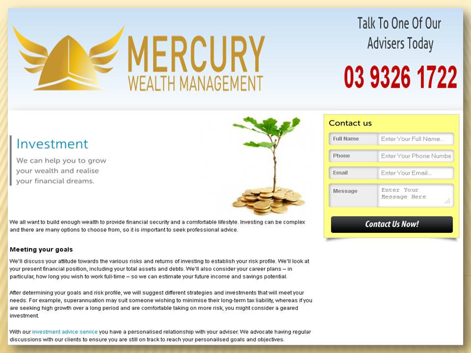 Mercury Wealth Management Pty Ltd | insurance agency | 186 Keilor Rd, Essendon North VIC 3041, Australia | 0393261722 OR +61 3 9326 1722