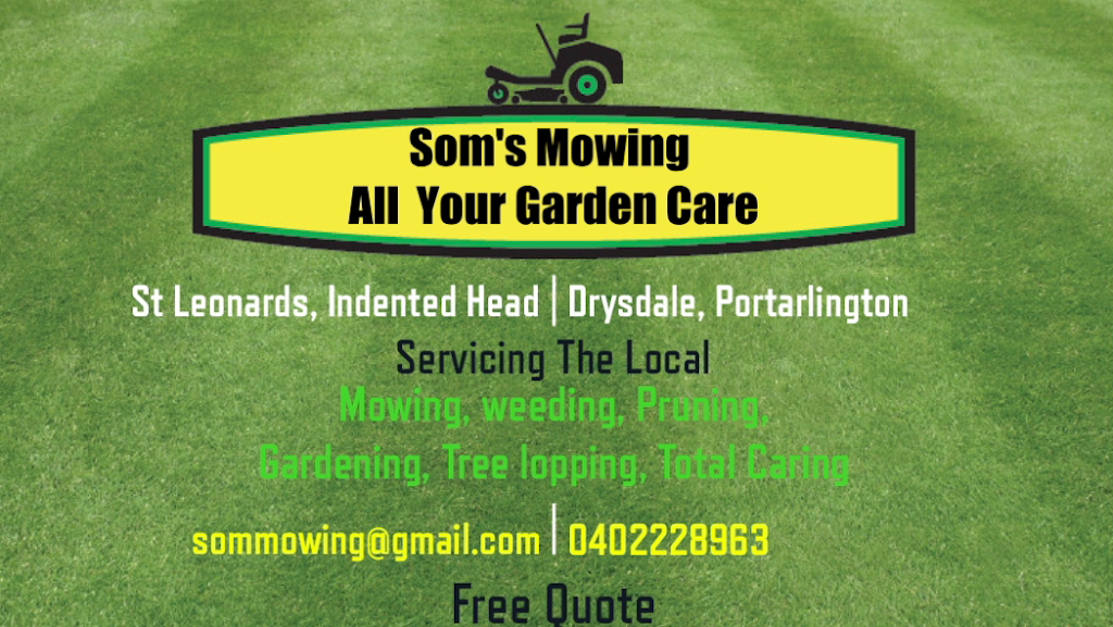 Soms Mowing | 5 Clyde Ave, St Leonards VIC 3223, Australia | Phone: 0402 228 963