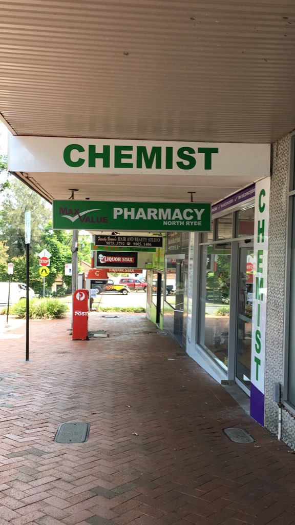 Max Value Pharmacy | post office | 8 Blenheim Rd, North Ryde NSW 2113, Australia | 0298881888 OR +61 2 9888 1888