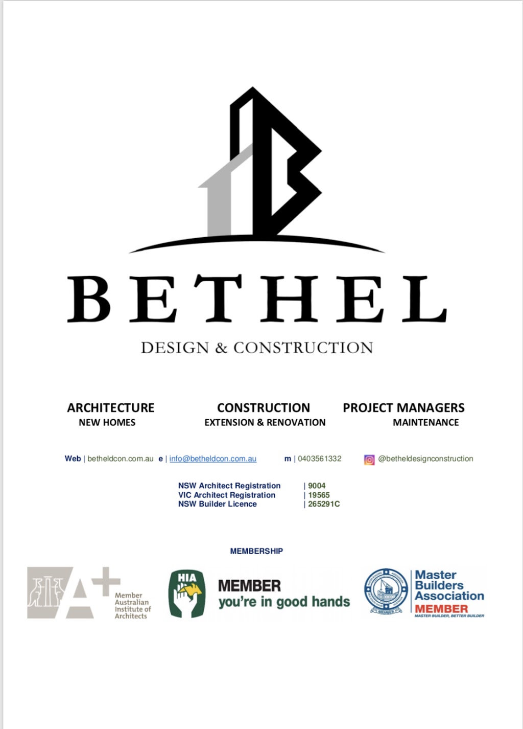 Bethel Design & Construction Pty Ltd |  | Carnes Hill NSW 2171, Australia | 0403561332 OR +61 403 561 332