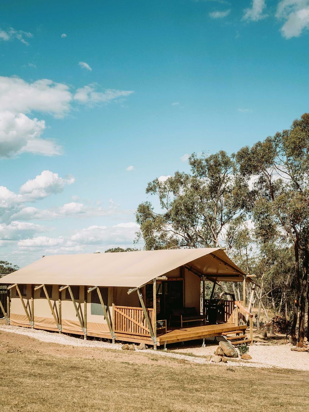 the Yellow Box Wood Heathcote - safari-style glamping tents | 329 Costerfield-Redcastle Rd, Costerfield VIC 3523, Australia | Phone: 0415 103 911