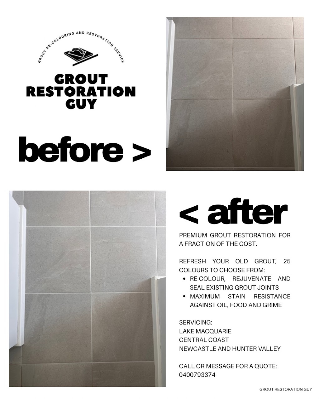 Grout Restoration Guy | 23 Yango St, Cooranbong NSW 2265, Australia | Phone: 0400 793 374