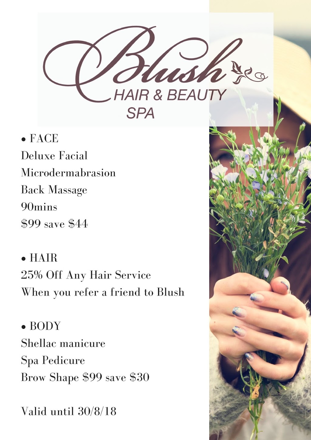 Blush Hair & Beauty Spa | 34 Hely St, Wyong NSW 2259, Australia | Phone: (02) 4353 0750