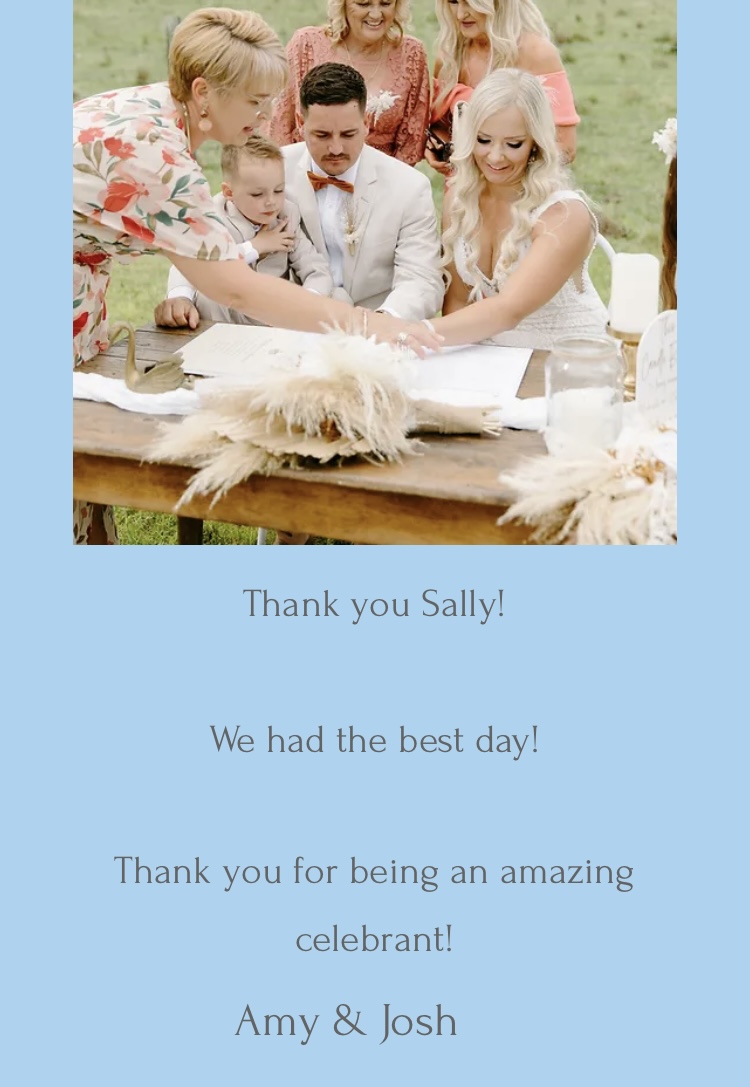 Blissfully Wed - Sally Leonard, Celebrant | 7 Christina St, Cardiff Heights NSW 2285, Australia | Phone: 0419 016 957