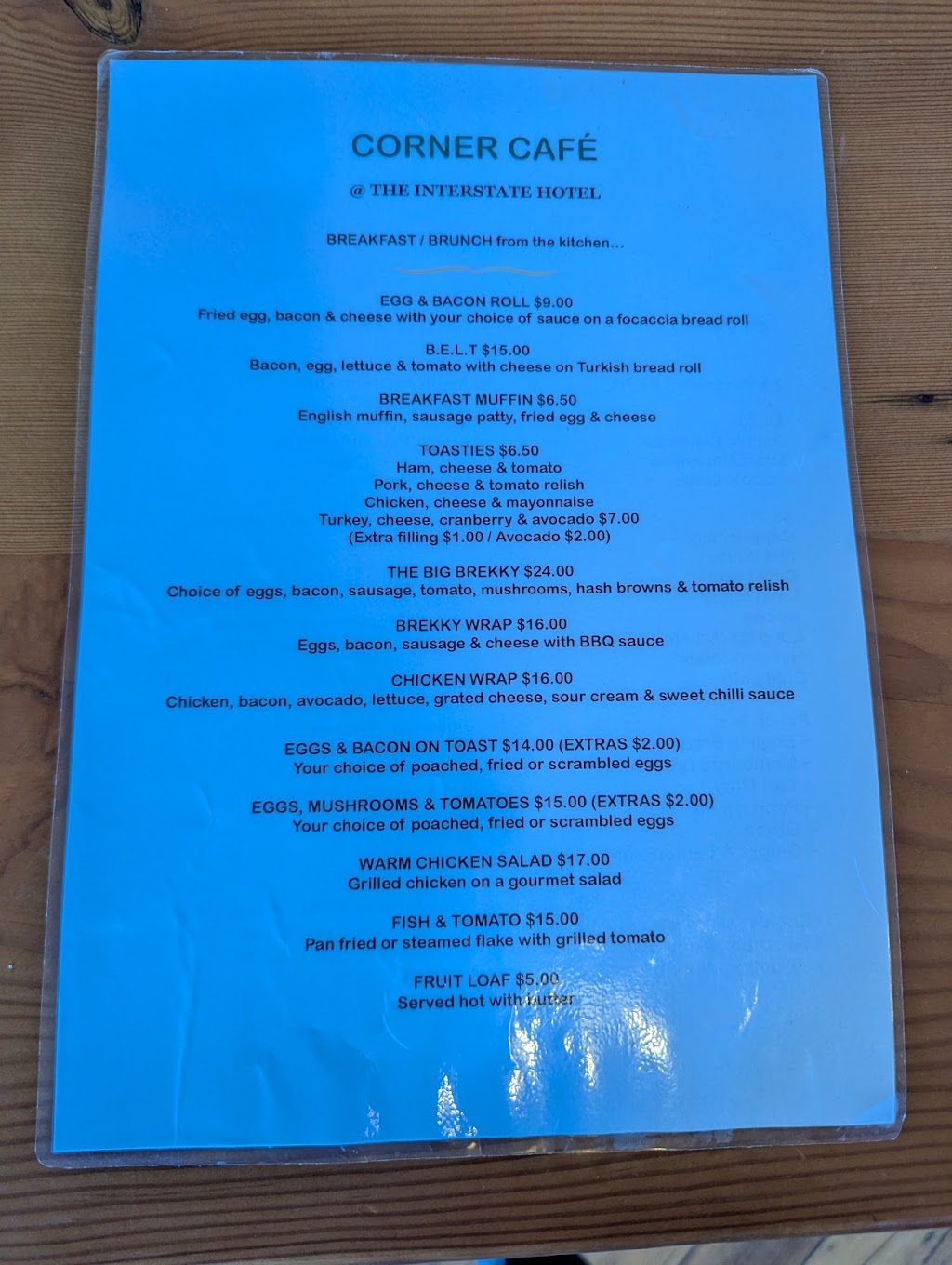 Corner Cafe at the Interstate Hotel | 8 Patrick St, Whitemark TAS 7255, Australia | Phone: (03) 6359 2114