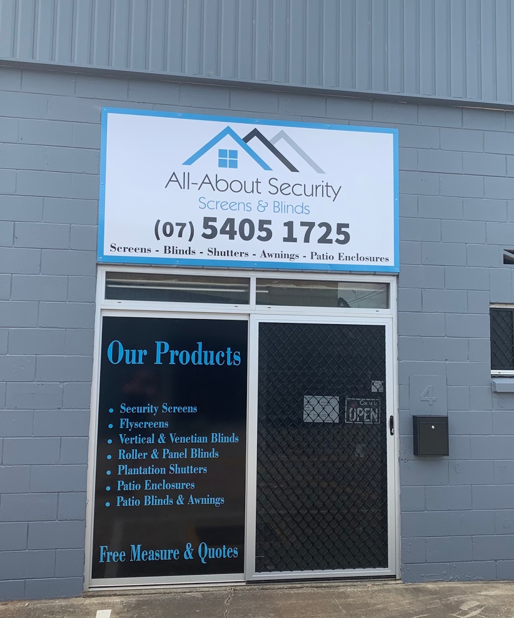All-About Security Screens & Blinds Pty Ltd | home goods store | Shed 4/15 Industry Dr, Caboolture QLD 4510, Australia | 0754051725 OR +61 7 5405 1725