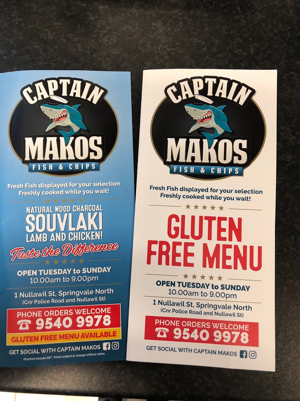 Captain Makos Fish & Chips | restaurant | 1 Nullawil St, Springvale VIC 3171, Australia | 0395409978 OR +61 3 9540 9978