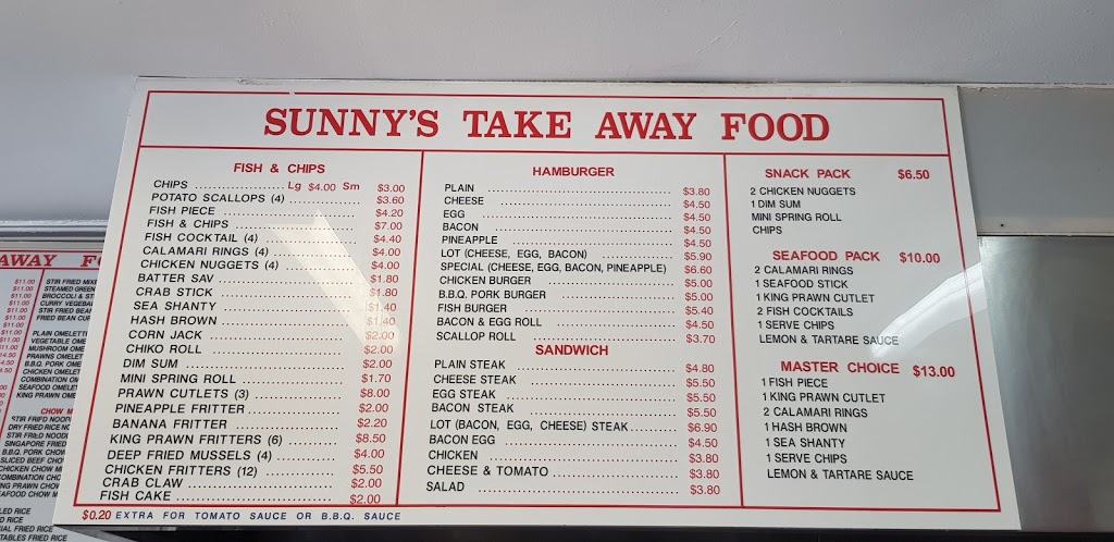 Sunnys Takeaway | meal takeaway | 53 Mitchell St, Chifley NSW 2036, Australia | 0296619547 OR +61 2 9661 9547