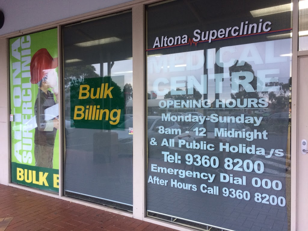 Altona Superclinic | hospital | 1 Central Ave, Altona Meadows VIC 3028, Australia | 0393608200 OR +61 3 9360 8200