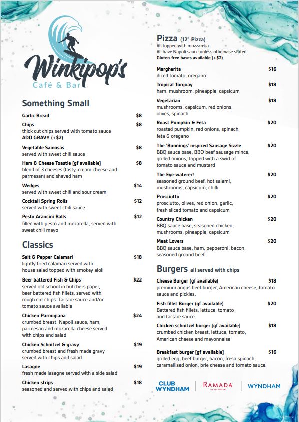 Winkipops Cafe and Bar | cafe | 100 The Esplanade, Torquay VIC 3228, Australia | 0352611500 OR +61 3 5261 1500