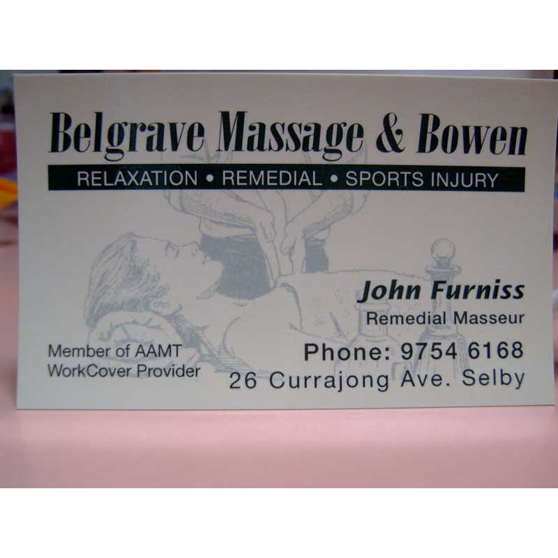 Belgrave Massage |  | 26 Currajong Ave, Selby VIC 3159, Australia | 0397546168 OR +61 3 9754 6168